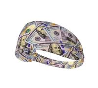 One Hundred Dollar Bills Hairband, Unisex Elastic Headband, Moisture Wicking Headband For Sports, Running, Yoga.