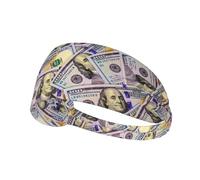One Hundred Dollar Bills Women Men Sweat Bands Non-Slip Sweatband Breathable Headband For Exercise Running Workout