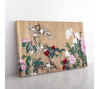 One Hundred Flowers Vol.1 By Yun Shouping Asian Japanese Canvas Wall Art Print Ready to Hang, Framed Picture for Living Room Bedroom Home Office Décor, 76x50 cm (30x20 Inch)