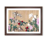 One Hundred Flowers Vol.1 By Yun Shouping Asian Japanese Framed Print | A3 Walnut Framed Wall Art | Ready to Hang | Asian Floral Picture | Living Room Bedroom Lounge Office