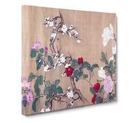 One Hundred Flowers Vol.1 by Yun Shouping Canvas Print | Gallery Wrapped 30mm Frame Wall Art | 20x20 inches | Ready to Hang | Modern Floral Picture | Living Room Bedroom Lounge Office