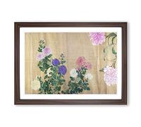 One Hundred Flowers Vol.3 by Yun Shouping Framed Print | A2 Walnut Framed Wall Art | Ready to Hang | Modern Floral Picture | Living Room Bedroom Lounge Office