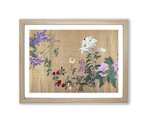 One Hundred Flowers Vol.5 By Yun Shouping Asian Japanese Framed Print | A3 Oak Framed Wall Art | Ready to Hang | Asian Floral Picture | Living Room Bedroom Lounge Office