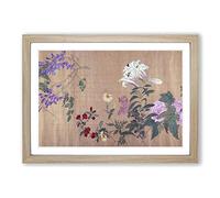 One Hundred Flowers Vol.5 by Yun Shouping Framed Print | A2 Oak Framed Wall Art | Ready to Hang | Modern Floral Picture | Living Room Bedroom Lounge Office