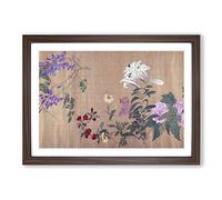 One Hundred Flowers Vol.5 by Yun Shouping Framed Print | A2 Walnut Framed Wall Art | Ready to Hang | Modern Floral Picture | Living Room Bedroom Lounge Office