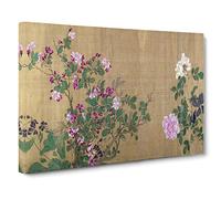 One Hundred Flowers Vol.6 By Yun Shouping Canvas Print | Gallery Wrapped 30mm Frame Wall Art | 24x16 inches | Ready to Hang | Asian Floral Picture | Living Room Bedroom Lounge Office