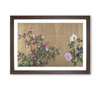 One Hundred Flowers Vol.6 by Yun Shouping Framed Print | A2 Walnut Framed Wall Art | Ready to Hang | Modern Floral Picture | Living Room Bedroom Lounge Office