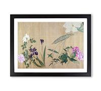 One Hundred Flowers Vol.7 By Yun Shouping Asian Japanese Framed Print | A4 Black Framed Wall Art | Ready to Hang | Asian Floral Picture | Living Room Bedroom Lounge Office