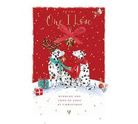 One I Love Artistic Christmas Card (LD-X14102PW) - Dotty About You at Christmas - for Him/Her - from The Wildlife Range by Ling Design