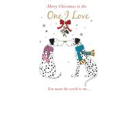 One I Love Cute Dalmatians Embellished Christmas Card Felt-Tastic Xmas Cards