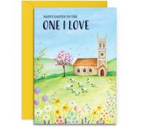 One I Love Happy Easter Card - A5 Size with Envelope