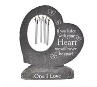 One I Love Listen With Your Heart Memorial Plaque Memory Tribute Graveside Garden Ornament Wind Chime
