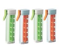 One Ice Maker,Ice Cube Tray,Square Icecube Mold,One Hand PressIce TrayMold with Handle,Single Handed Pressing Icemaker,PressIceTray Mold,6 Grid Icecube Tray Cup for Drinks (Orange&Green,2)