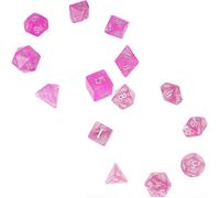 (One in a box, One size) 14Pcs Various Shape Dices Different Number of Face Educational Digital Number Dices Desk Entertainment Acrylic Dices