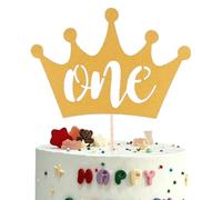 One In A Crown Cake Topper - Gold Glitter Prince or Princess Birthday Decoration, Perfect for First Birthday and Baby Shower