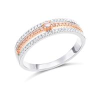 One In A Million 9ct Two Colour Gold Pink Diamond Band Ring - 1/4ct - D78908