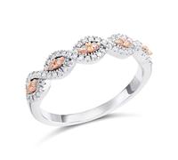 One In A Million 9ct Two Colour Gold Pink Diamond Cluster Band Ring - 1/4ct - D7843-P