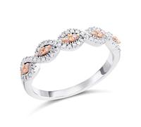 One In A Million 9ct Two Colour Gold Pink Diamond Cluster Band Ring - 1/4ct - D78907