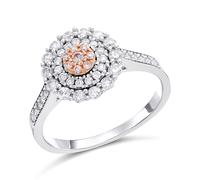 One In A Million 9ct Two Colour Gold Pink Diamond Cluster Ring - 1/2ct - D78909
