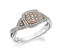 One In A Million 9ct Two Colour Gold Pink Diamond Cluster Ring - 1/4ct - D78919