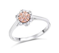 One In A Million 9ct Two Colour Gold Pink Diamond Cluster Ring - 20pts - D7842-N
