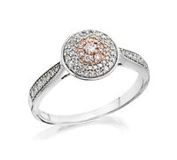 One In A Million 9ct Two Colour Gold Pink Diamond Cluster Ring - 30pts - D78920