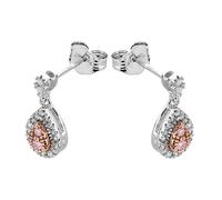 One In A Million 9ct Two Colour Gold Pink Diamond Drop Earrings - 1/4ct per pair - D7847