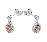 One In A Million 9ct Two Colour Gold Pink Diamond Drop Earrings - 1/4ct per pair - D78911