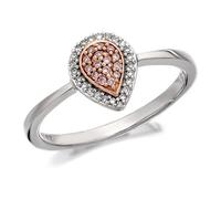 One In A Million 9ct Two Colour Gold Pink Diamond Pear Cluster Ring - 10pts - D7881-J
