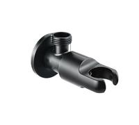 One in One Out Toilet Inlet Water Stop Valve Angle Valve with Spray Gun Mounting Bracket 1Pcs(Black)