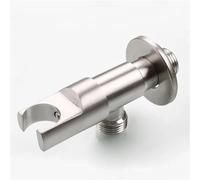 One in One Out Toilet Inlet Water Stop Valve Angle Valve with Spray Gun Mounting Bracket 1Pcs(Brushed)