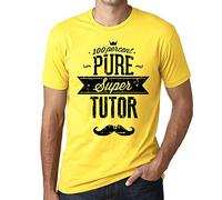 ONE IN THE CITY Men's Graphic T-Shirt 100% Pure Super Tutor Eco-Friendly Limited Edition Short Sleeve Tee-Shirt Vintage Birthday Gift Novelty Lemon M