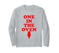 ONE IN THE OVEN - funny vintage 80's tee down arrow design Long Sleeve T-Shirt