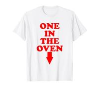 ONE IN THE OVEN - funny vintage 80's tee down arrow design T-Shirt