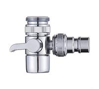 One-in-two-out Splitter, 1 Split Into Two Joint Washing Machine Faucet Automatic Water Stop Valve Distributor + Connector