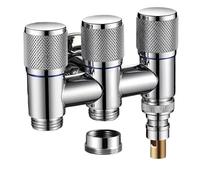 One Into Three Out of The Bathroom Balcony Kitchen Inlet Valve Fittings Valve Toilet Fittings Bathroom Fittings(Silver)