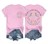 One is Illegal On Stolen Land Shirt Vintage Floral Human Rights Women Men Support Immigration Shirt Pink