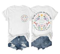 One is Illegal On Stolen Land Shirt Vintage Floral Human Rights Women Men Support Immigration Shirt White