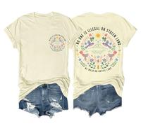 One is Illegal On Stolen Land Shirt Vintage Floral Human Rights Women Men Support Immigration Shirt