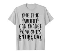 One Kind Word Change Your Day Anti Bullying Unity Day Kids T-Shirt, Men, Silver Grey, Small