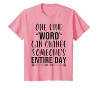 One Kind Word Change Your Day Anti Bullying Unity Day Kids T-Shirt, Youth, Pink, X-Small