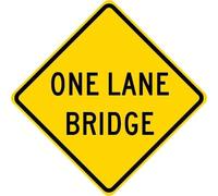 ONE LANE BRIDGE Road Square/Round Metal Sign 12x12 inch