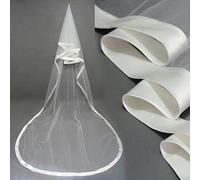 One Layer Satin Ribbon Edge Wedding Veil 1T Bridal Veils Without Comb-Ivory-200cm