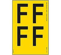 One Letter Sheet - F - 108mm Character Height - 300x200mm - Yell Adhesive Vinyl