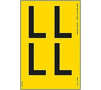 One Letter Sheet - L - 108mm Character Height - 300x200mm - Yell Adhesive Vinyl