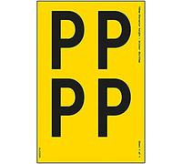 One Letter Sheet - P - 108mm Character Height - 300x200mm - Yell Adhesive Vinyl