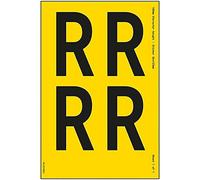 One Letter Sheet - R - 108mm Character Height - 300x200mm - Yell Adhesive Vinyl