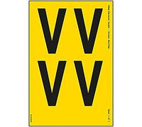 One Letter Sheet - V - 108mm Character Height - 300x200mm - Yell Adhesive Vinyl