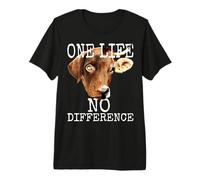 One Life No Difference Vegetarian Veggie Animal Lover Vegan Premium T-Shirt