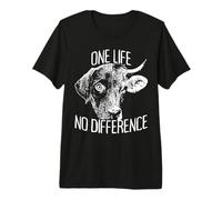 One Life No Difference Vegetarian Veggie Animal Lover Vegan Premium T-Shirt